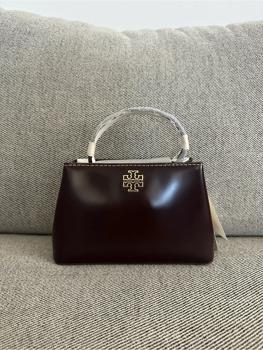 NWT Tory Burch Britten Smooth Mini Satchel 162831 In Tempranillo